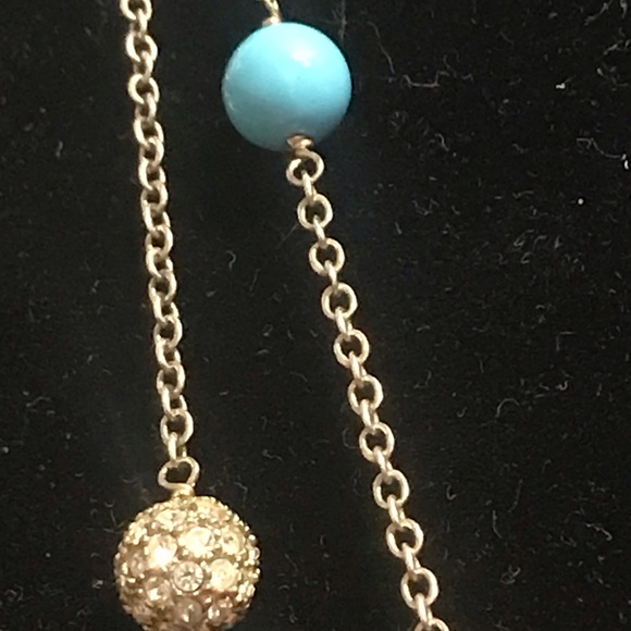 Vintage Sterling & Turquoise Satellite Necklace - Picture 11 of 11